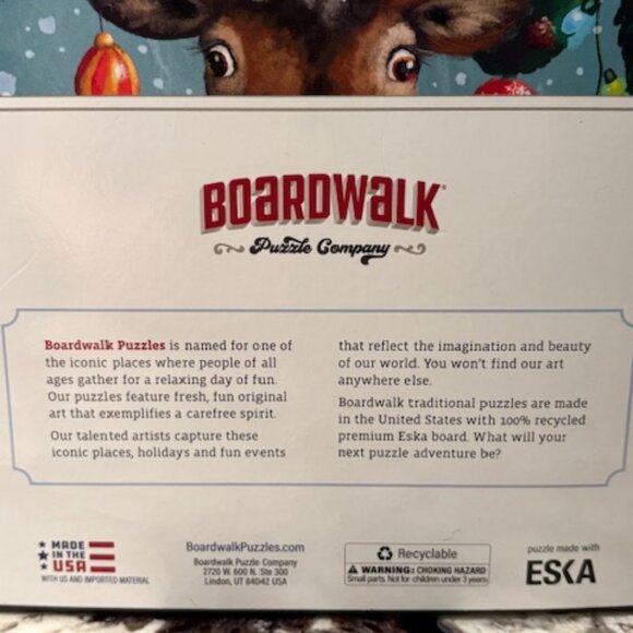 SOLD Board Walk Puzzle Company - Christmas in the Antlers - 500 pieces - Picture 2 of 6